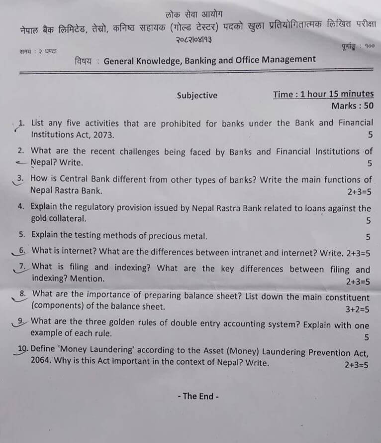 Nepal Bank Gold Tester old question