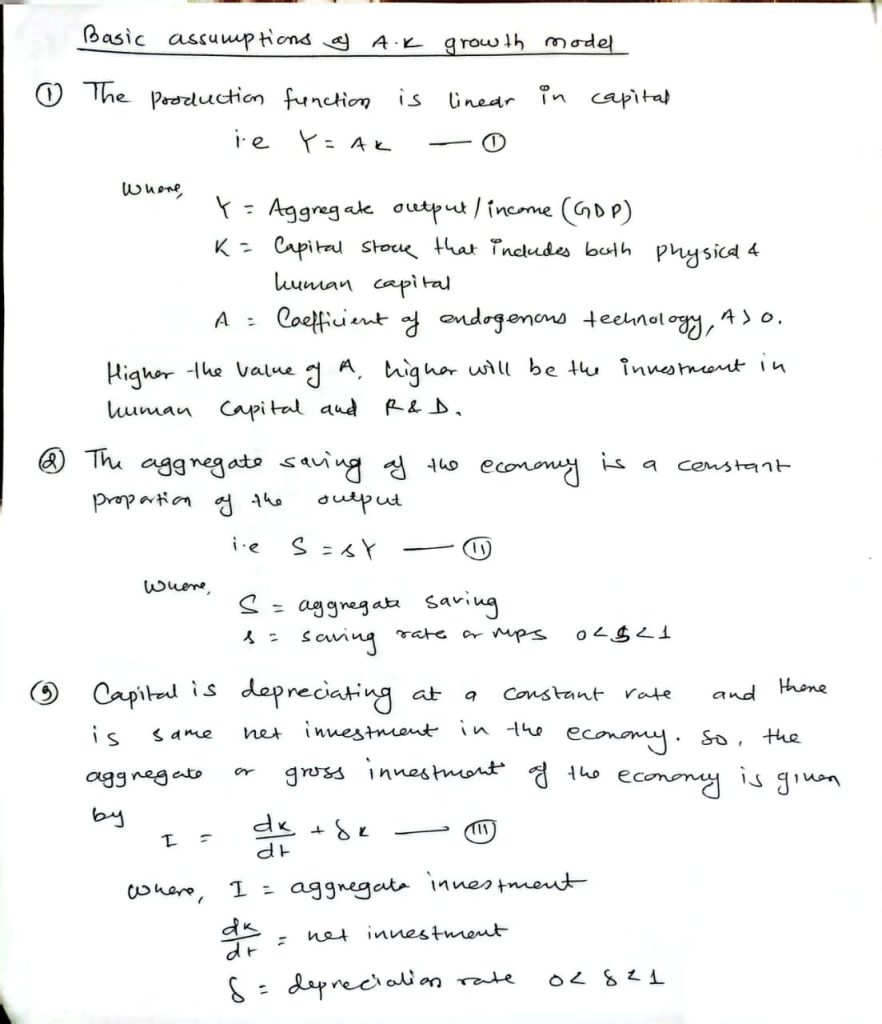 Endogenous growth model