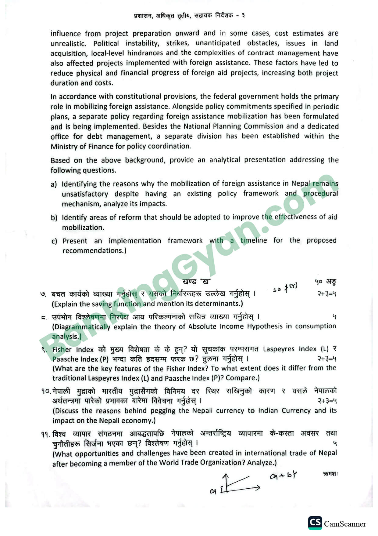 NRB Assistant Director question paper economics 2082 2