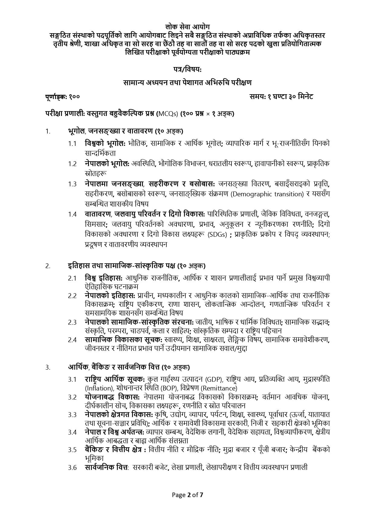 Sangathit Sanstha ko Pretest Syllabus 1