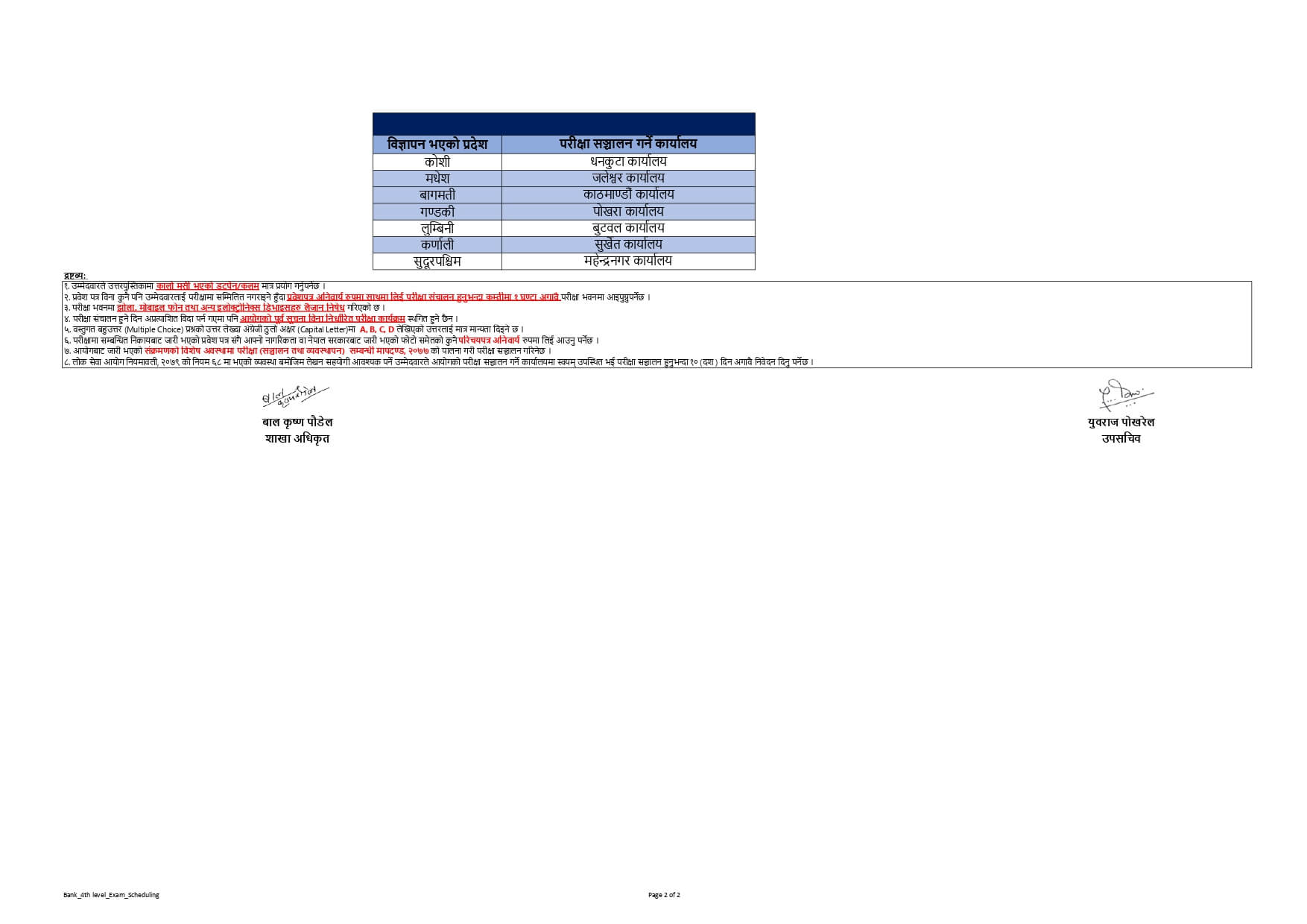 Sangathit Sanstha 4th Level Pretest Exam Schedule 1